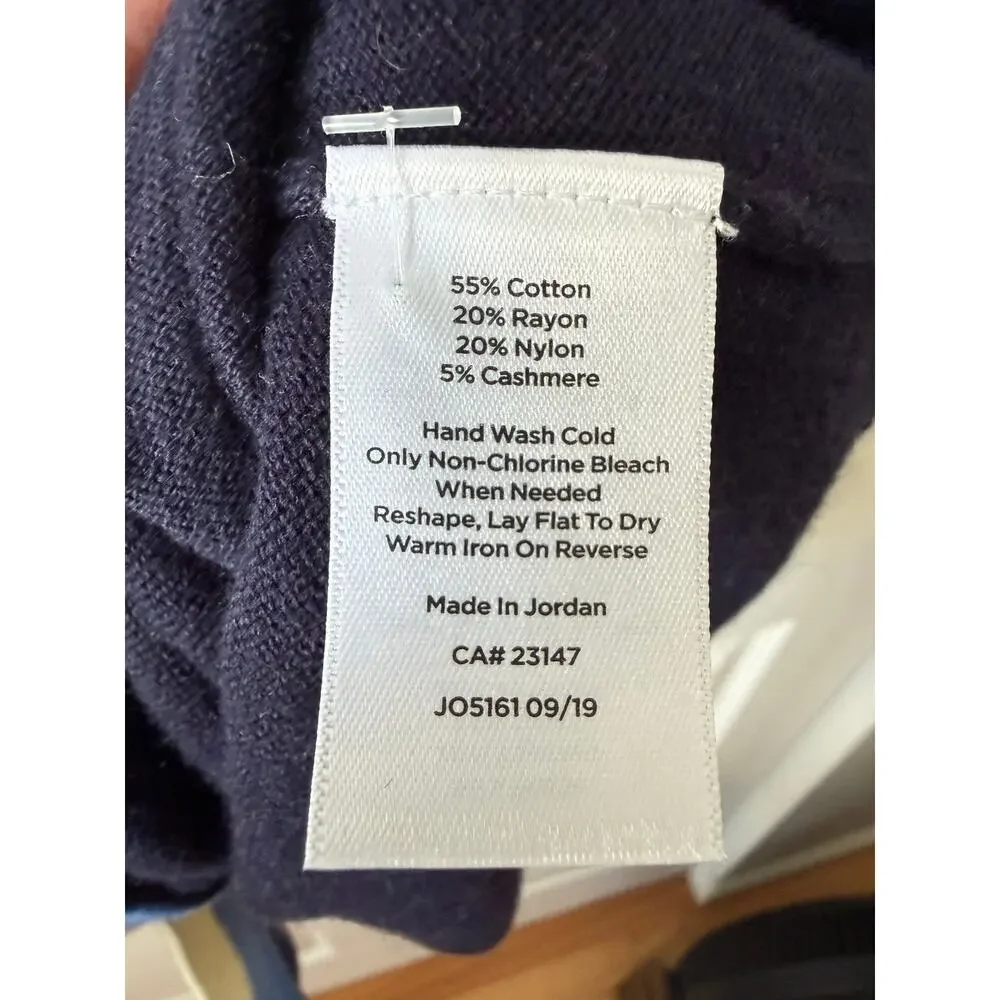 Talbots‎ Plus Navy Blue Cardigan Pearl Button Sweater Womens 2X Preppy Coastal